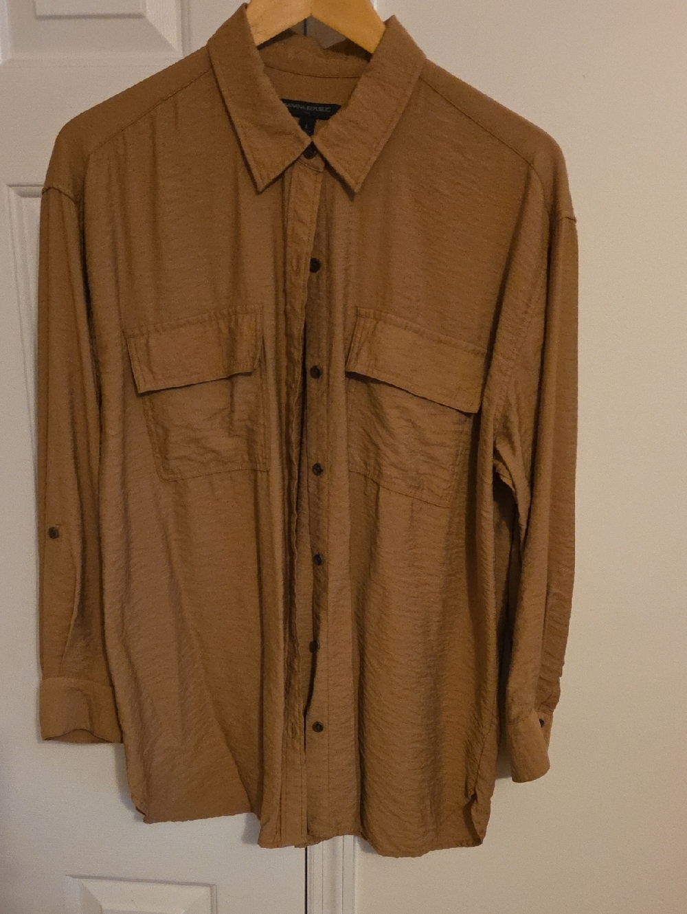 Banana Republic Lightweight Tan Button-Up Shirt